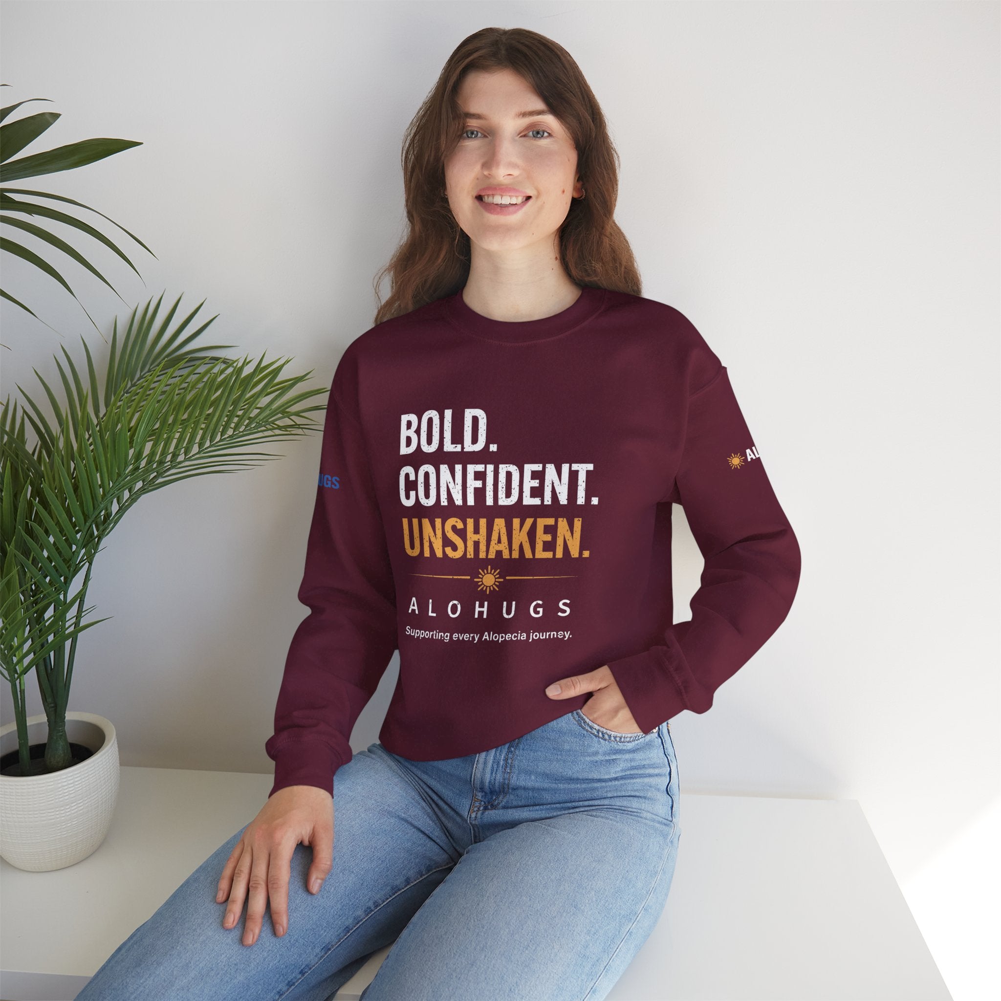 Alohugs Sweatshirt - Bold. Confident. Unshaken.
