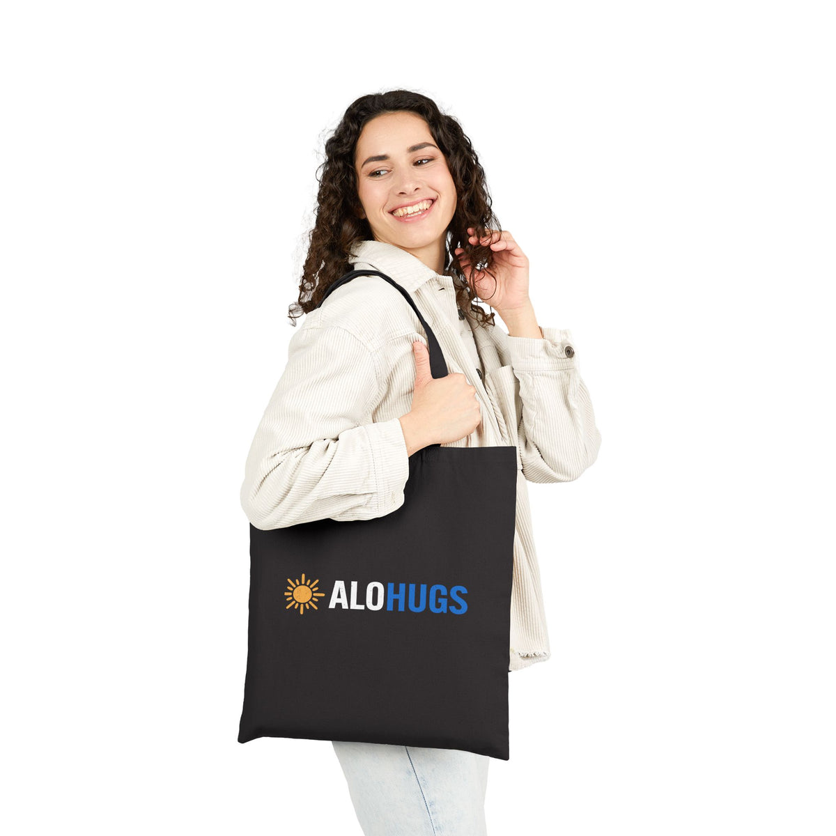 Alohugs Tote Bag — "Bold. Confident. Unshaken."