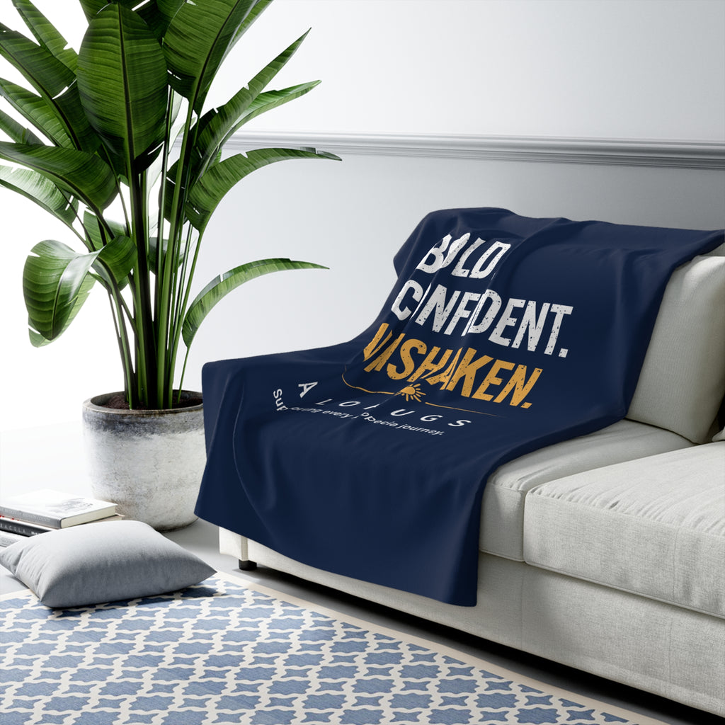 Alohugs Bold. Confident. Unshaken. Blanket - Navy