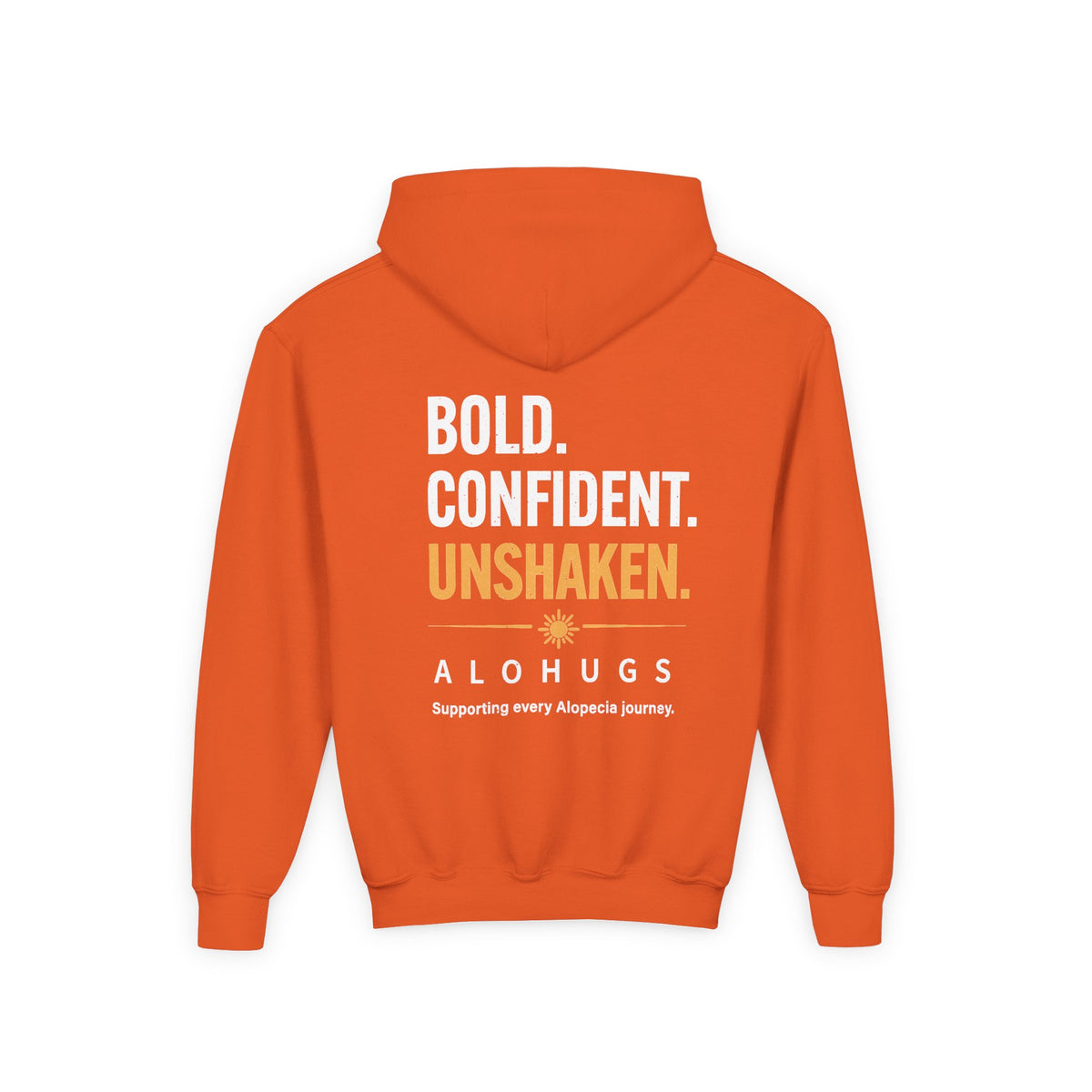 Alohugs Youth Hoodie — "Bold. Confident. Unshaken"